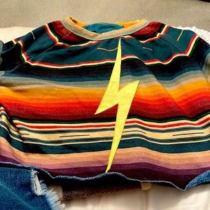 Short women’s cropped Aviator Nation sweatshirt in size Large